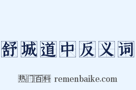 舒城道中反义词是什么意思的图片